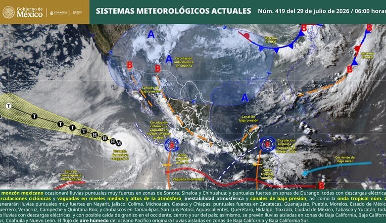 Lluvias fuertes se prevén este miércoles en regiones de Guerrero. Conoce qué zonas podrían verse afectadas y las recomendaciones para evitar riesgos.
