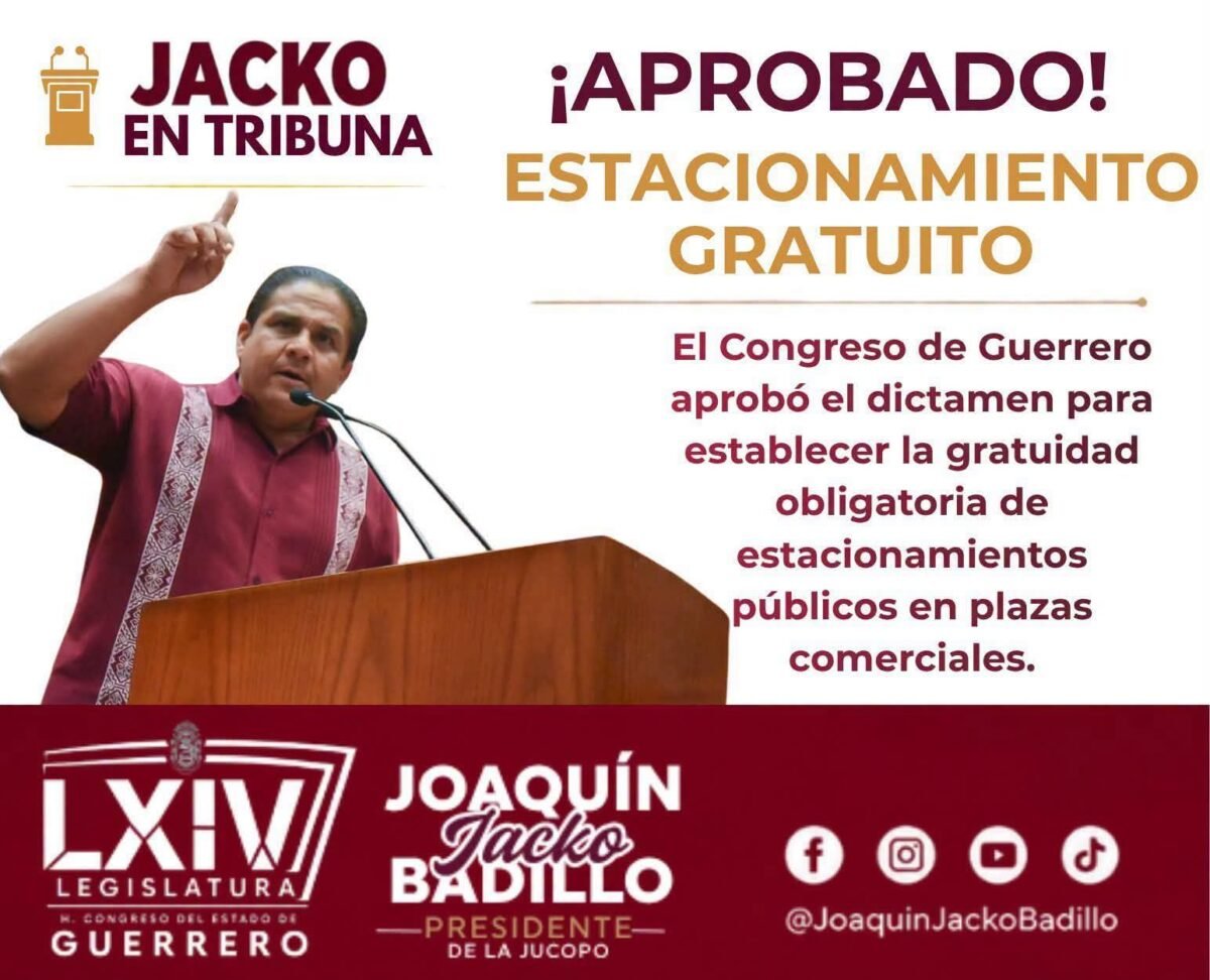 Jacko Badillo logra estacionamiento gratuito en plazas y hospitales